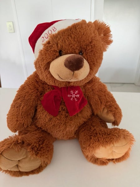 Lovely Soft Brown 2008 Christmas Santa Bear with hat and scarf with Icicle on it Carousel 1