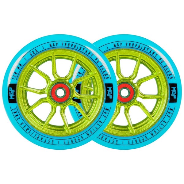 MADD GEAR 120MM SYNDICATE AR WHEELS BLUE / GREEN PAIR Carousel 1