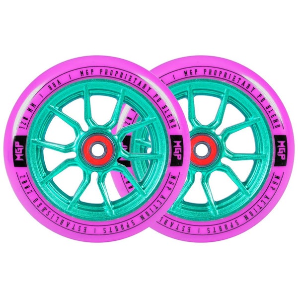 MADD GEAR 120MM SYNDICATE AR WHEELS PINK / TEAL PAIR Carousel 1