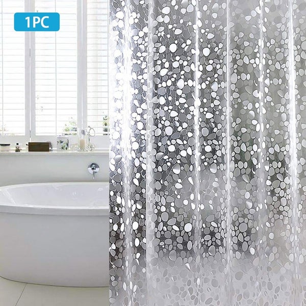 1PC Shower Curtain with Hooks PVC Waterproof Mildew Resistant Antibacterial Carousel 2