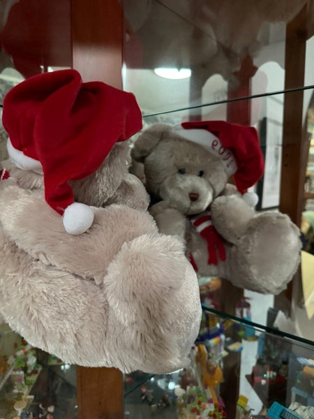 2009 Christmas Santa Bear with Hat and Striped Red and White Scarf Carousel 2