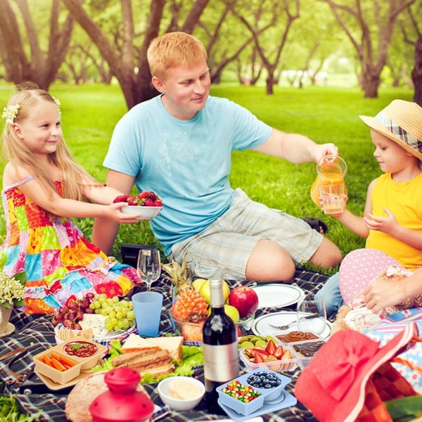 Reusable Snack Containers with Lids Silicone, 2Pack Double Compartment Snac Carousel 7