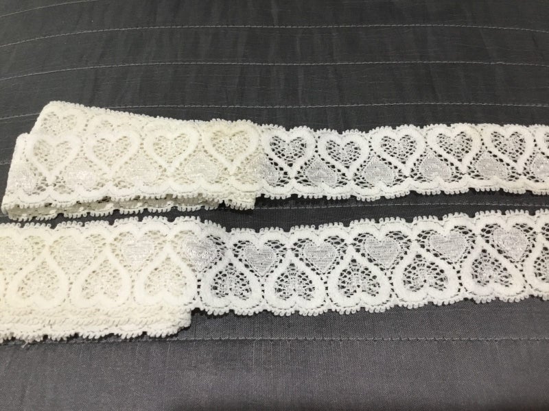 Ivory stretch lace trim - 2 lengths Carousel 1