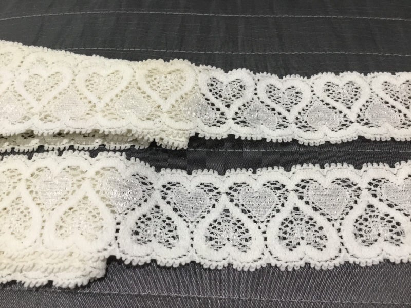 Ivory stretch lace trim - 2 lengths Carousel 2