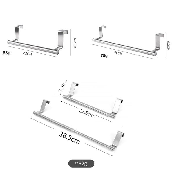 3Pcs Over Door Stainless Steel Towel Holder Rack for Bathroom and Kitchen Carousel 2
