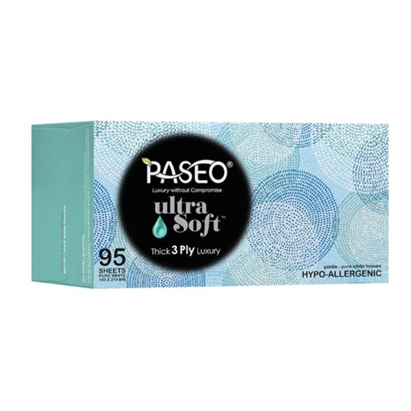 Paseo Facial Tissues Ultra Soft Hypoallergenic 3ply - CARTON OF 24 Carousel 1