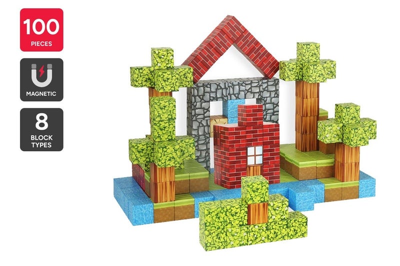 100 Piece Kids Magnetic Block Set Carousel 1