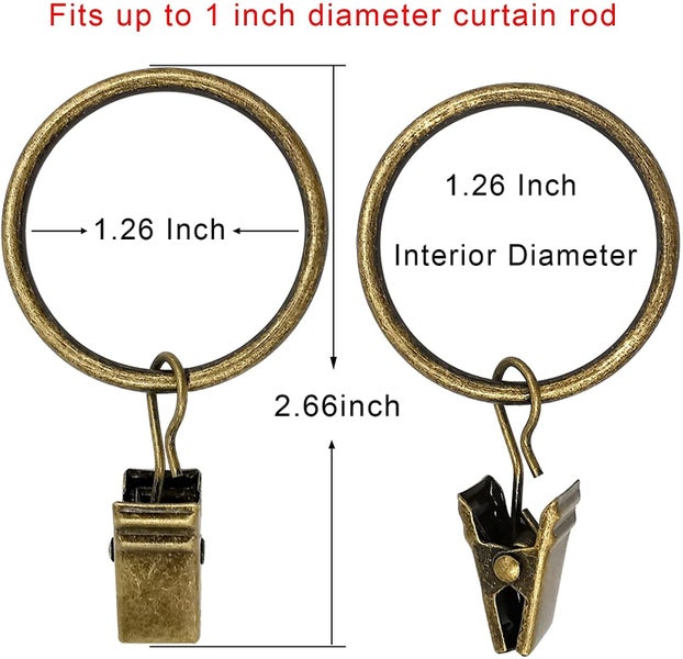 90 Pack Curtain Rings with Clips, Drapery Clips with Rings, Hangers Drapes Carousel 2