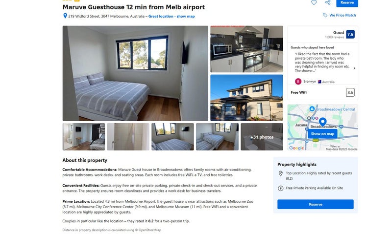 Airbnb in Melbourne - 12 mins from airport (6 nights for 3 people)64607660951042110