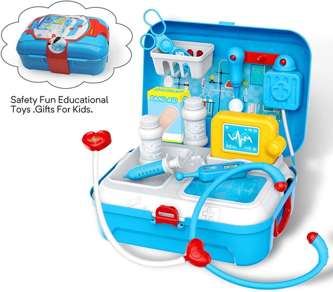 Doctor Kit for Toddlers, 17-Piece Medical Play Set for 3-5 Year Old Boys & Carousel 2