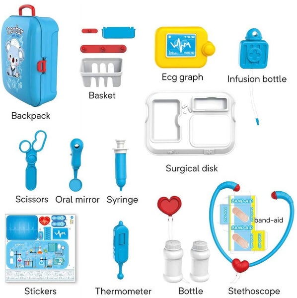 Doctor Kit for Toddlers, 17-Piece Medical Play Set for 3-5 Year Old Boys & Carousel 7