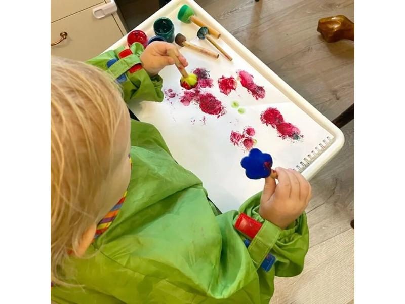 Children Toddler Flower Drawing Sponge Stamp Brush Kit DIY Art Craft Tools Carousel 3