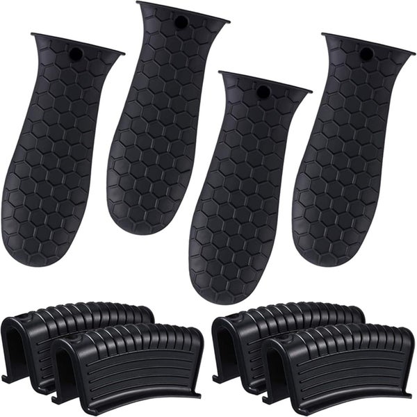 8 Pack Cast Iron Handle Cover, Silicone Hot Handle Holder, Assist Handle Ho Carousel 1