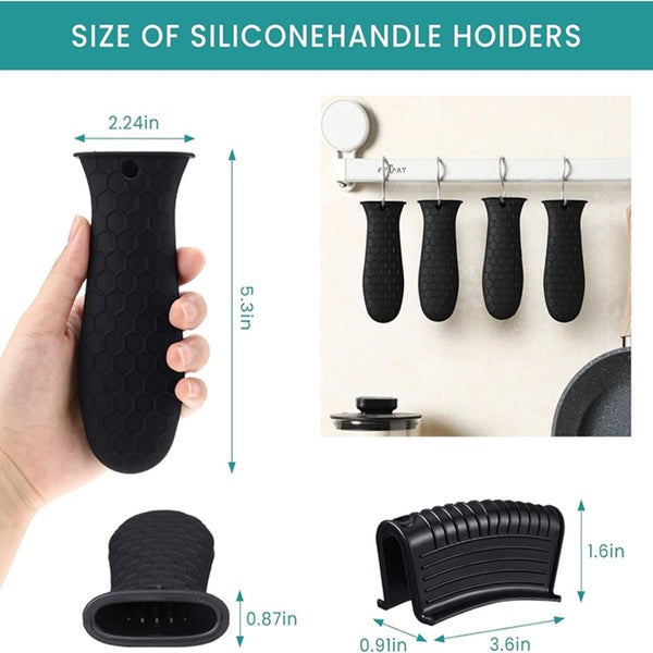 8 Pack Cast Iron Handle Cover, Silicone Hot Handle Holder, Assist Handle Ho Carousel 2