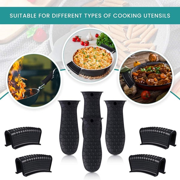 8 Pack Cast Iron Handle Cover, Silicone Hot Handle Holder, Assist Handle Ho Carousel 6