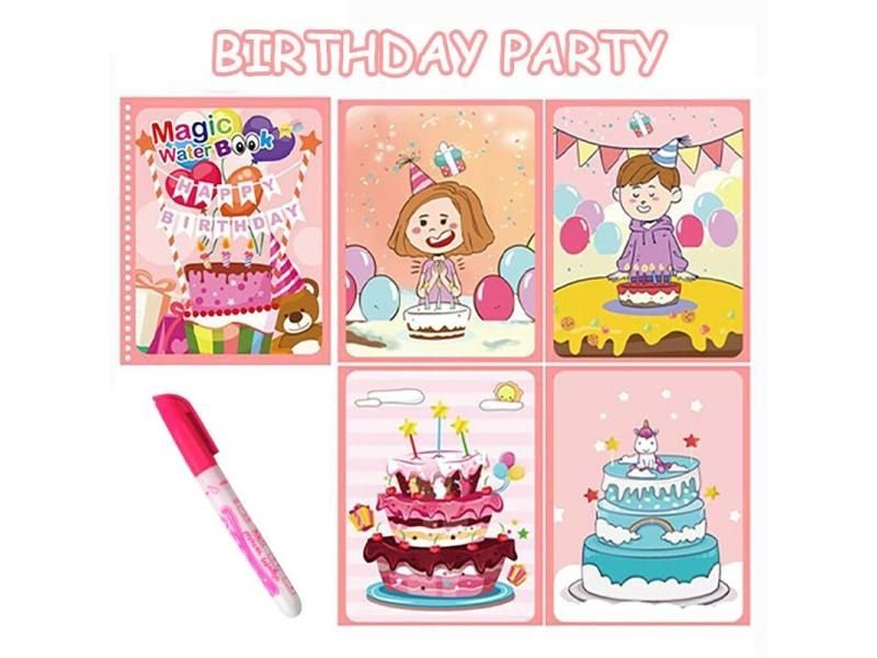 Montessori Toys Magic Water Painting Coloring Book For Children's Learning Carousel 4