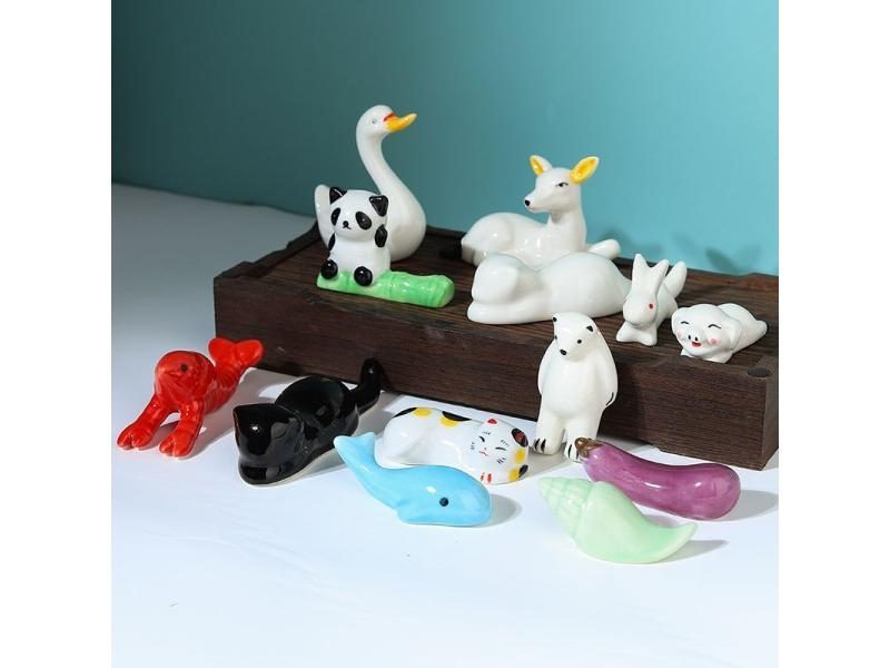 Cute Animal Ceramic Paint Brush Pen Holder Pen Rack Display Stand Palette For Carousel 4