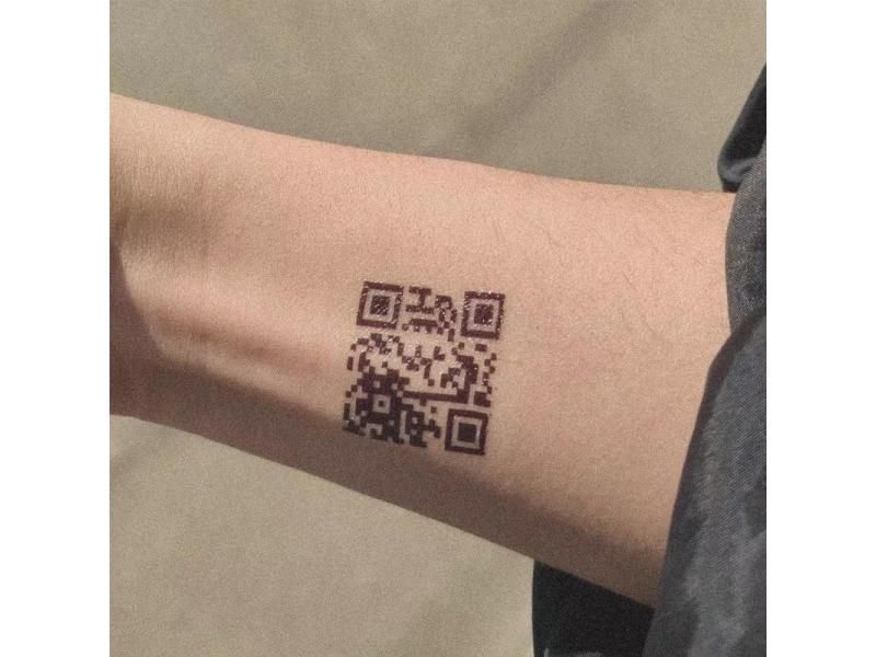 Creative Love QR Code Temporary Tattoo Sticker For Adults Wrist Body Art Carousel 2