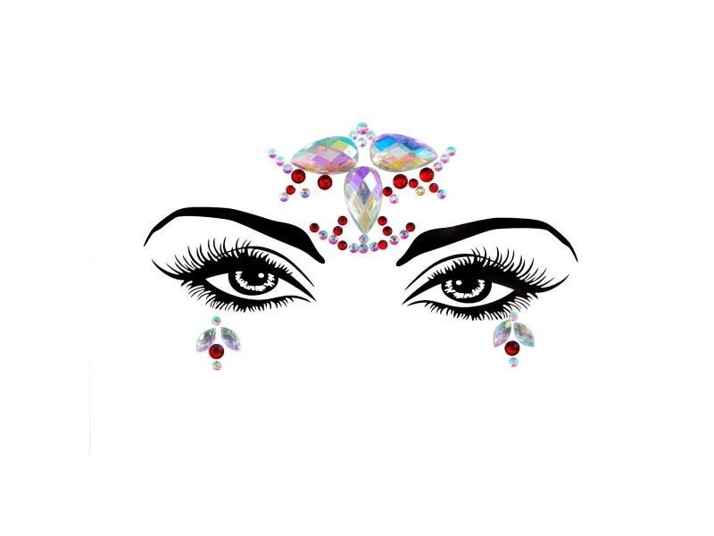 3D Sexy Face Tattoo Stickers Temporary Tattoos Glitter Fake Tattoo Rhinestones Carousel 1