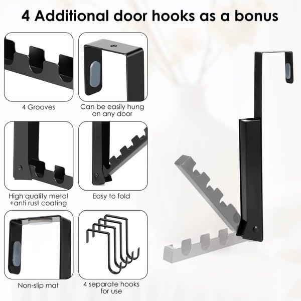 Over The Door Hooks Hanger,Foldable Over Door Drying Laundry Rack Hooks for Carousel 7