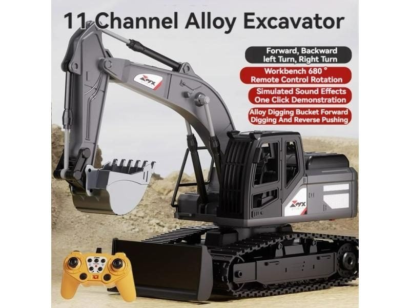 RC Excavator Dumper Car 2.4G Remote Control Alloy Engineering Vehicle Crawler Carousel 1