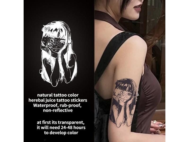 Japanese Dark Comics Evil Kawakami Tomie Double Sided Girl Anime Tattoo Sleeve Carousel 3