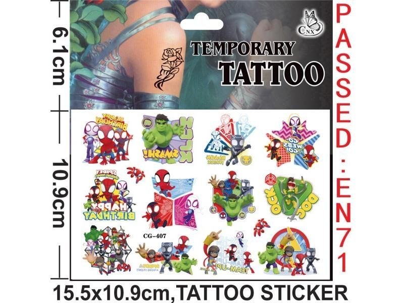 1Pcs Spidey Friends Temporary Tattoos For Kids Birthday Party Supplies Carousel 1