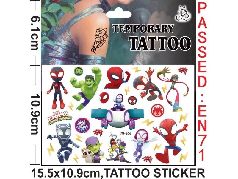 1Pcs Spidey Friends Temporary Tattoos For Kids Birthday Party Supplies Carousel 4