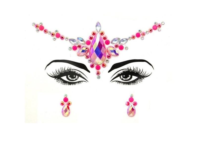 3D Rhinestone Bright Face Stickers For Festival Glitter Makeup Jewelry Sticker Carousel 1