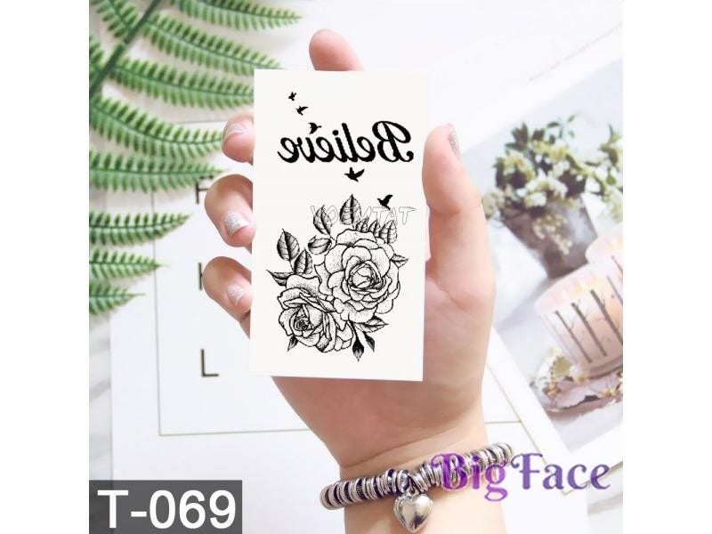 Body Art Temporary Tattoos Waterproof Rose Line Fake Tattoo Stickers For Men Carousel 4