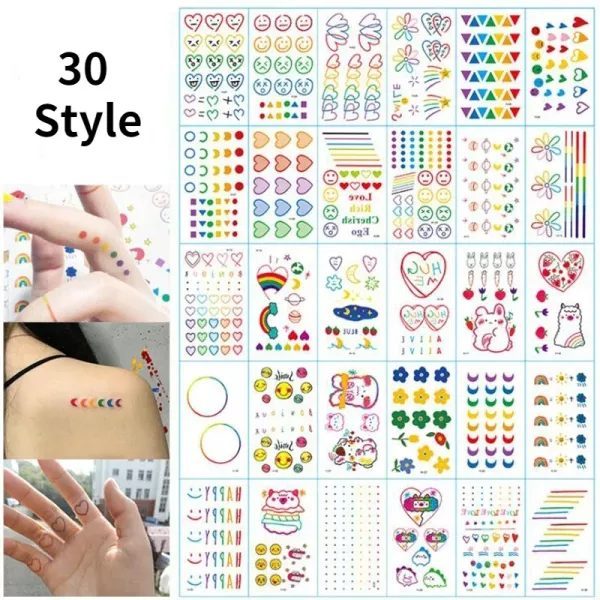 Butterfly Rainbow Temporary Tattoo Stickers For Face Hand Waterproof Carousel 1