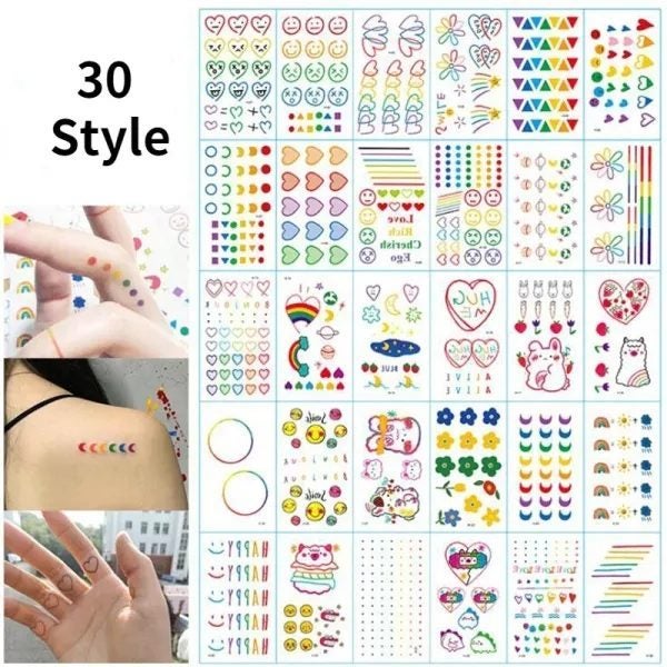 Butterfly Rainbow Temporary Tattoo Stickers For Face Hand Waterproof Carousel 2