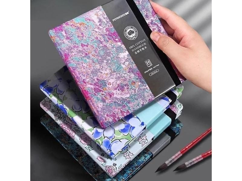 Square Cotton Watercolor Book 300g Organ Book Fabric Folding Hand Ledger Fine Carousel 2