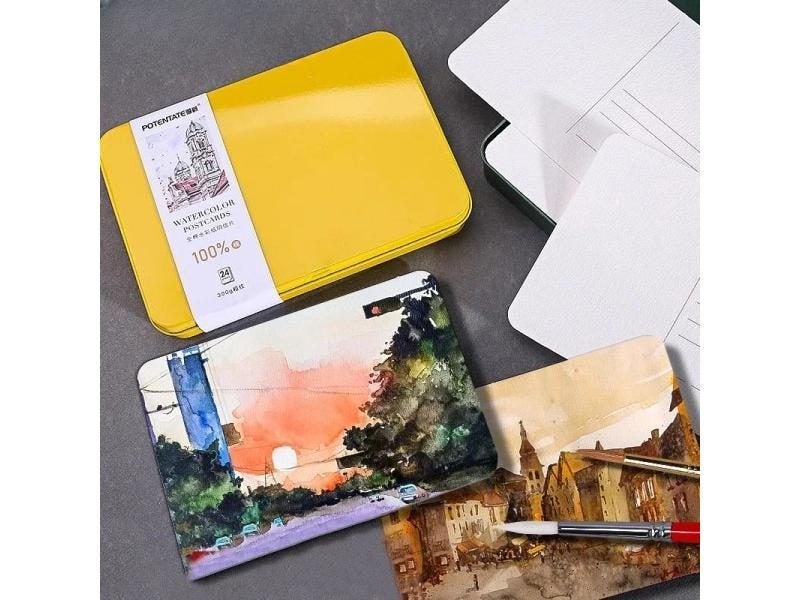 Cotton Watercolor Paper Postcard Travel Sketch Book 300g Medium Rough Grain Carousel 2