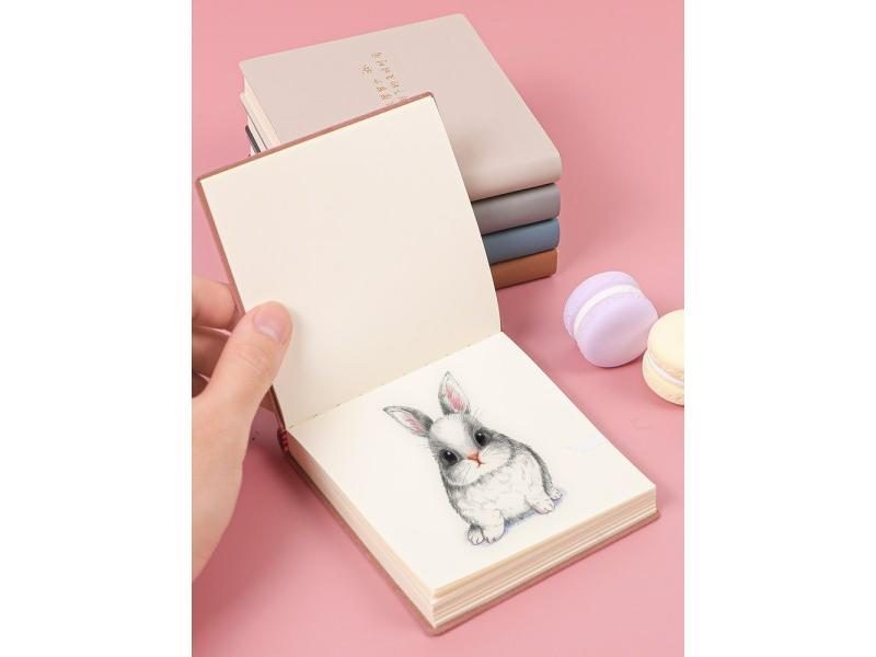 Mini Square Sketch Book Blank Pocket Sketch Bbook Watercolor Painting Hand Carousel 2
