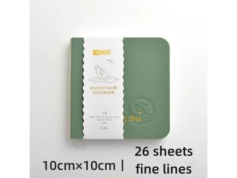 Portable Watercolor Book 300g Cotton Wood Mixed Pulp Fine Lines Travel Carousel 1
