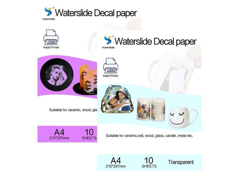 (20pcs=10 Clear 10 White) Inkjet Water Slide Decal Paper A4 Size Printing Carousel 1