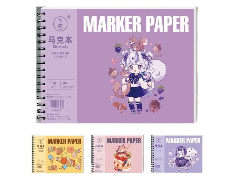 A4 A5 Sketch Marker Book With 50 Sheets Of Pure Wood Pulp For Children's Anime Carousel 2