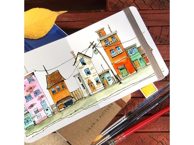 300g Cotton Pocket Watercolor Book 10cm X 30 Sheets For Painting Carousel 4