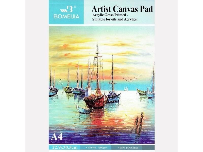 BOMEIJIA 10 Sheets Artist Canvas Pad 100% Pure Cotton Perfect For Acrylic Oil Carousel 2