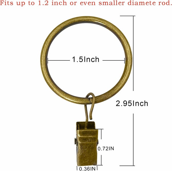 40 Pack Metal Curtain Rings with Clips, Drapery Clips Hooks, Decorative Cur Carousel 2