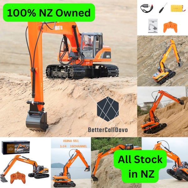 HUINA Truck Excavator Long Arm Digger Remote Control RC 1551 1:14 (Hui Na) Carousel 1