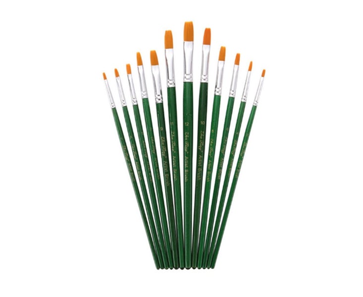 12PCS Student Art Pen Flat Front Water Oil Watercolor Pen Painting Set Carousel 3