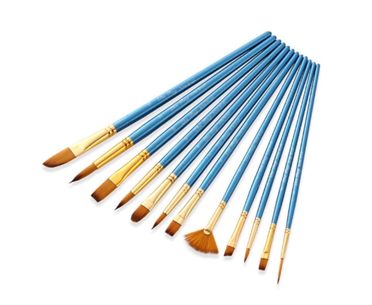 12PCS Watercolor Brush Set Student Gouache Watercolor Oil Brush Set Carousel 1