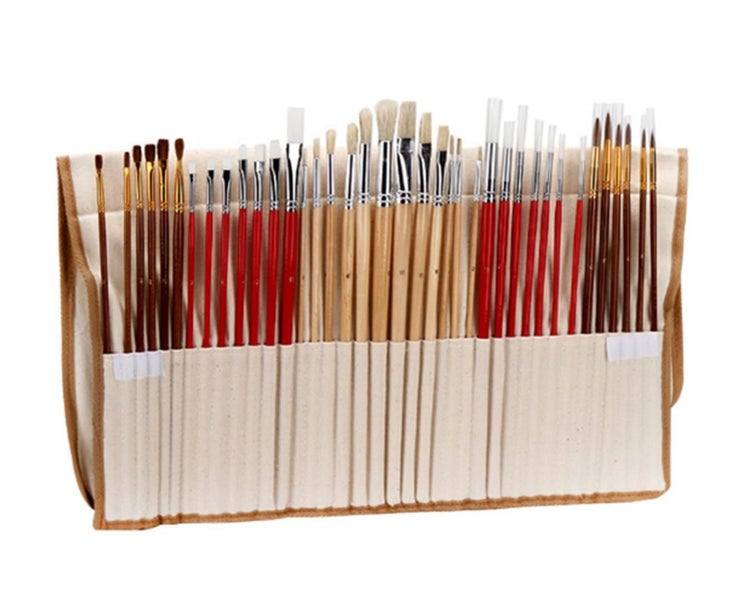 38PCS Canvas Pen Curtain Brush Student Art Painting Set Carousel 1