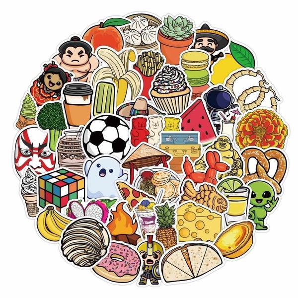 50PCS/set Cartoon Toy Doodle Sticker Cartoon Decal Sticker - 3SETS - 1 Carousel 2