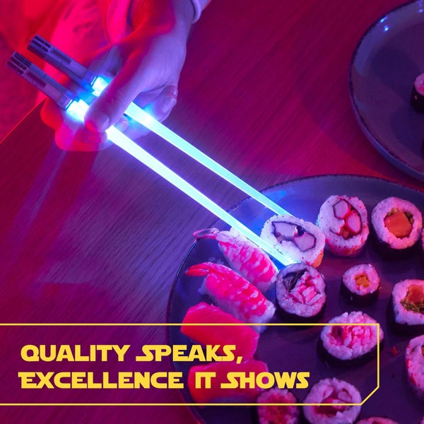 LED Light Saber Chopsticks Reusable Glow Star Wars Sushi Chopsticks Set Carousel 2