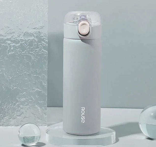 NNEOBA 380ml Thermos Bottle with Straw Blue Carousel 2