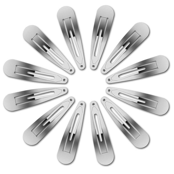 60 Pcs 3.1" Large Metal Snap Hair Clips Silver No Slip Hair Barrettes Women Carousel 2