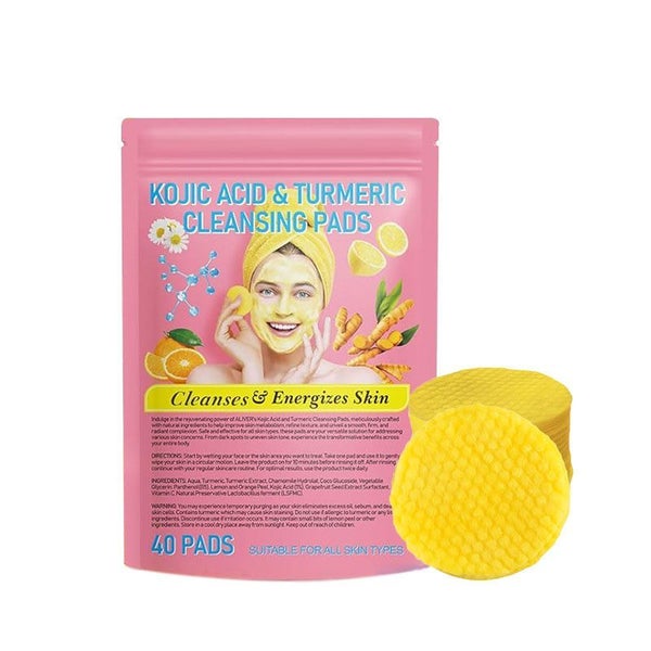 40pcs Turmeric Cleansing Pads with Kojic Acid Dark Spots & Oil Control Skincare Carousel 2